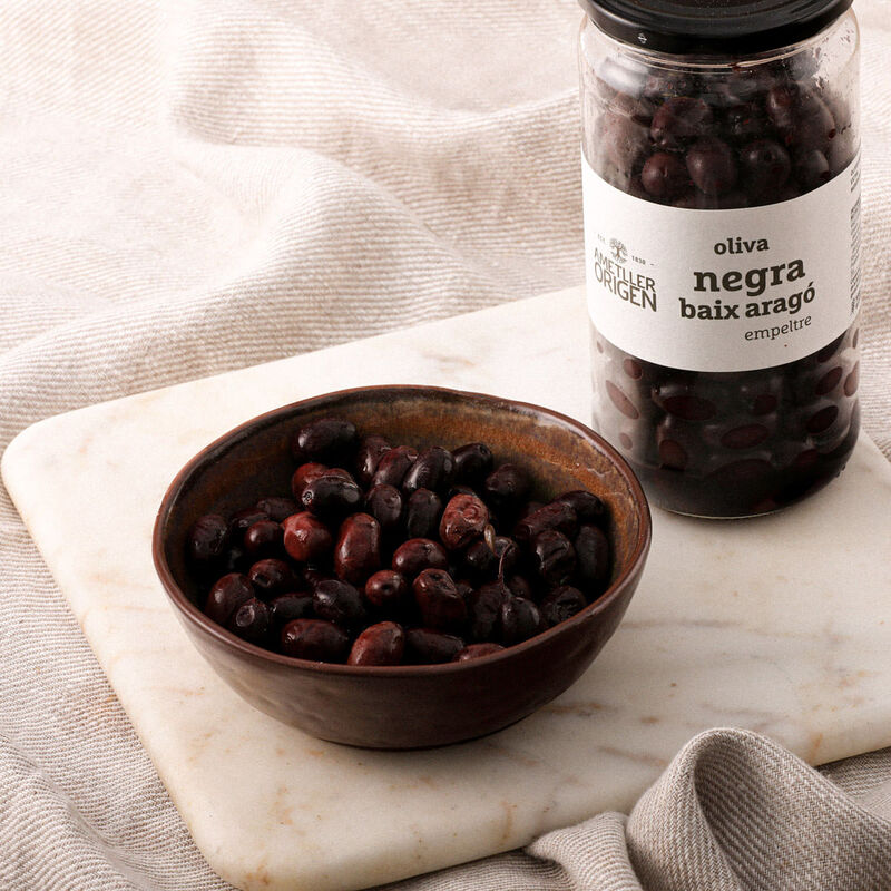Olivas negras empeltres Baix Aragó Ametller Origen 455g