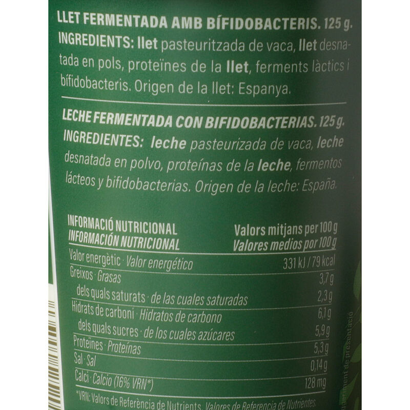 Yogur bifidus natural cremoso Ametller Origen 125g - 4uds 