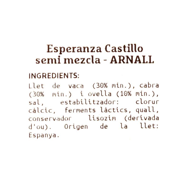 Queso Esperanza Castillo semi mezcla Ametller Origen by Arnall 