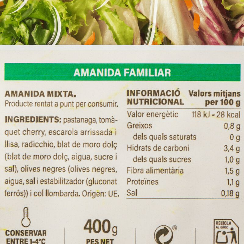 Amanida familiar Ametller Origen 400g 