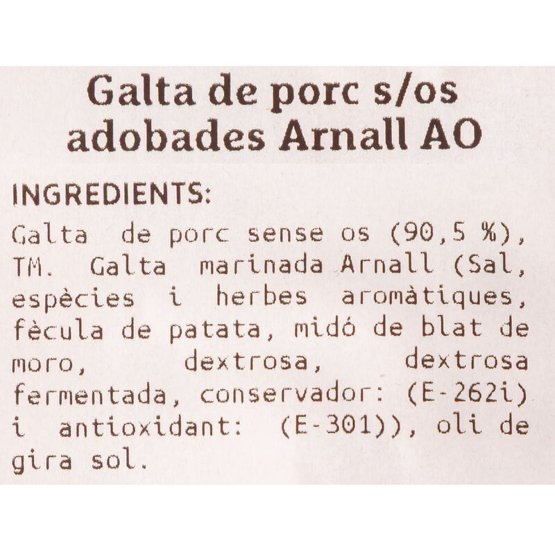 Galta de porc sense os adobades Ametller Origen by Arnall 