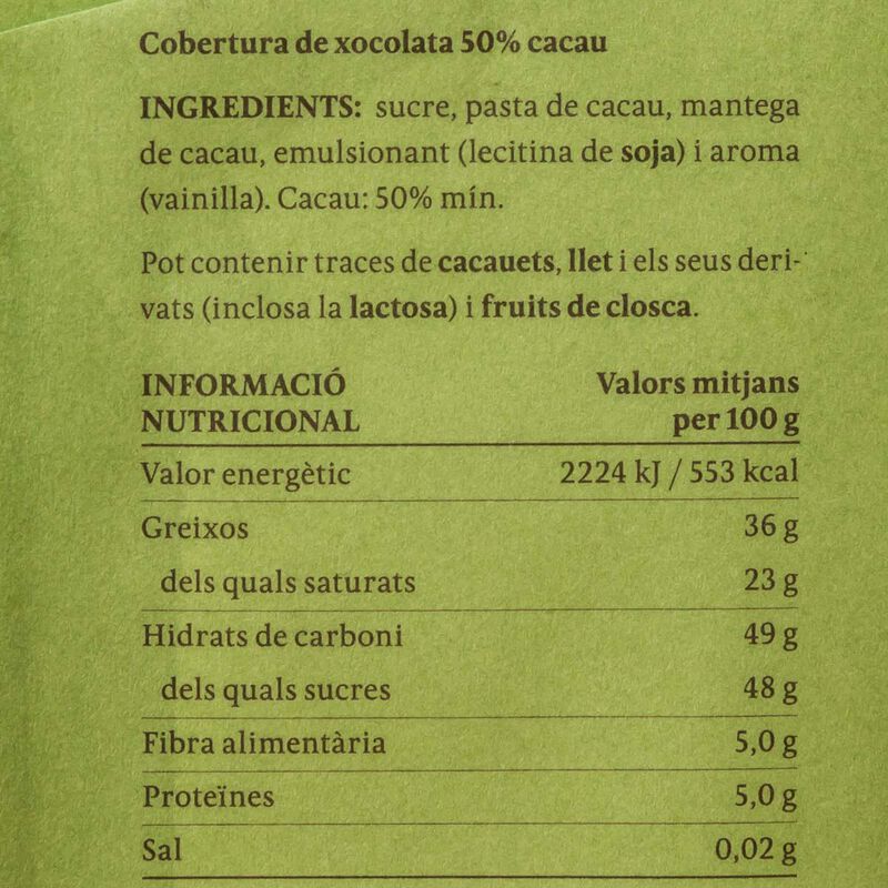 Chocolate postres 50% KA-KAW 175g 