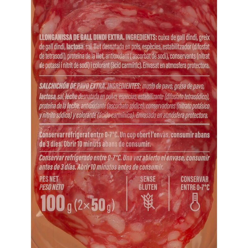 Salchichón de pavo Essencials 50g - pack 2uds 