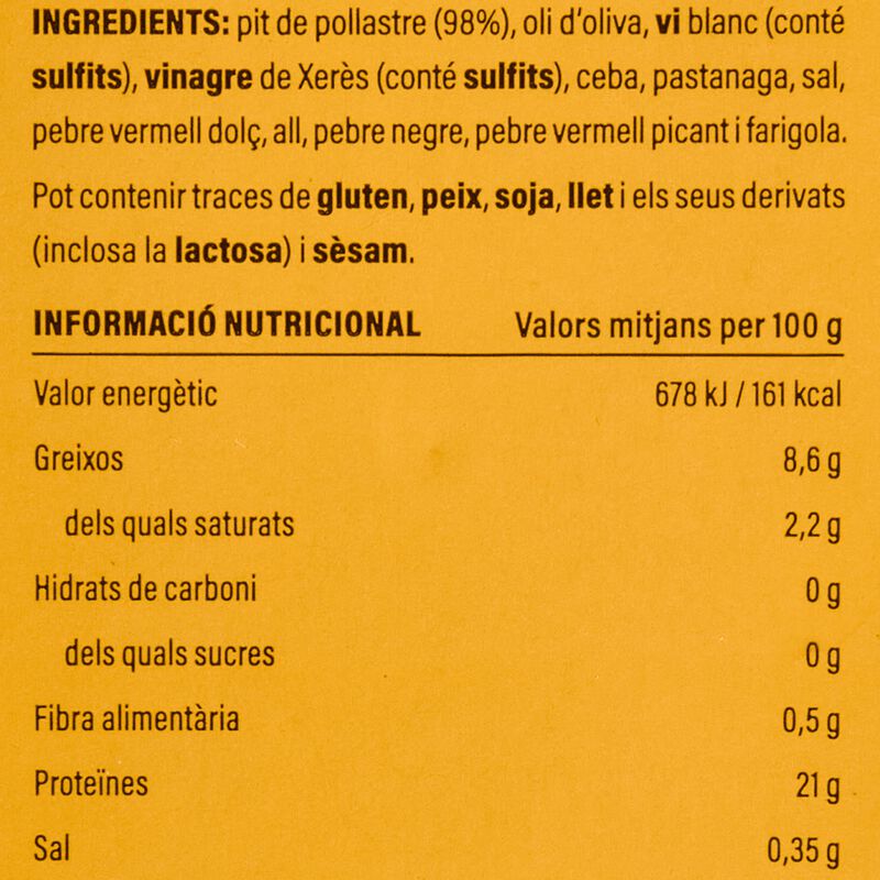 Pechuga de pollo marinado Ametller Origen 180g 