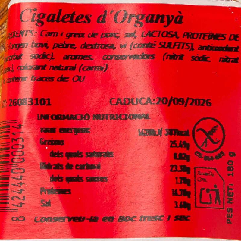 Secallona d'Organyà Obach 180g 