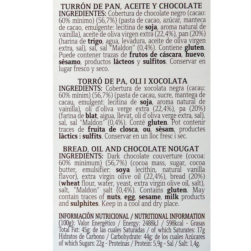 Torró de pa, oli i xocolata Albert Adrià by Vicens 130g 