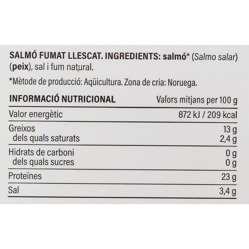 Salmó fumat llescat Essencials 50g 