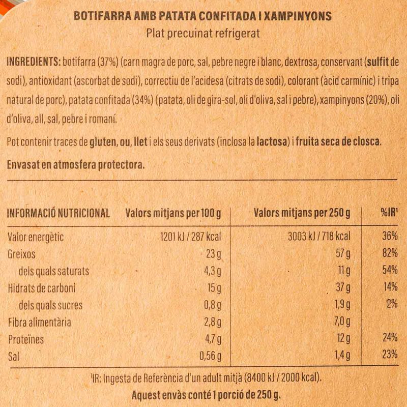 Butifarra con patata y champiñones Ametller Origen 250g 