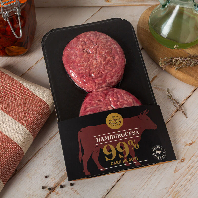 Hamburguesa 99% carne de vacuno Ametller Origen 150g - 2uds.