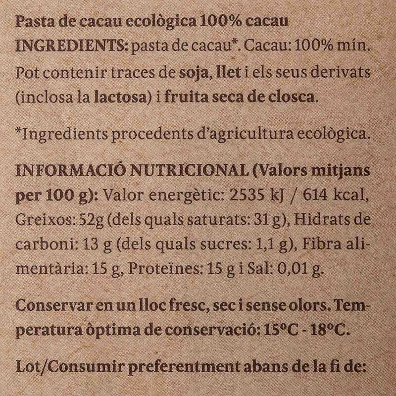 Chocolate República Dominicana 100% cacao ecológico Ka-Kaw 75g 