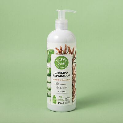 Champú aloe quinoa Happy Bio 450ml 