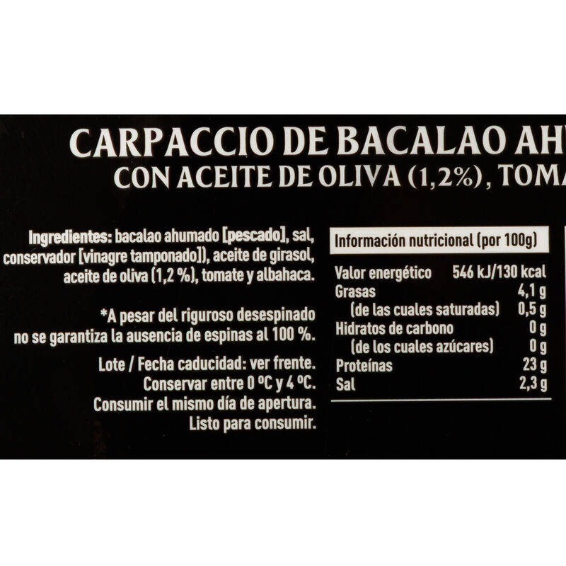 Carpaccio de bacallà fumat Royal 80g 