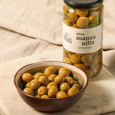 Aceituna manzanilla con piñol Ametller Origen 400g 