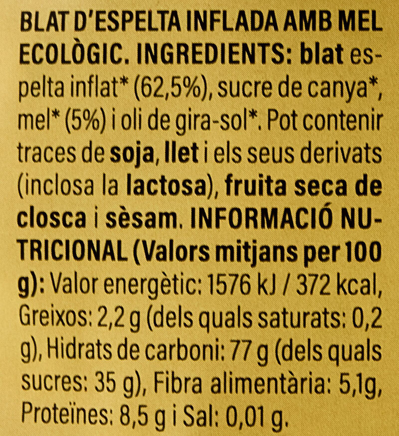 Espelta amb mel ECO Ametller Origen 125g 