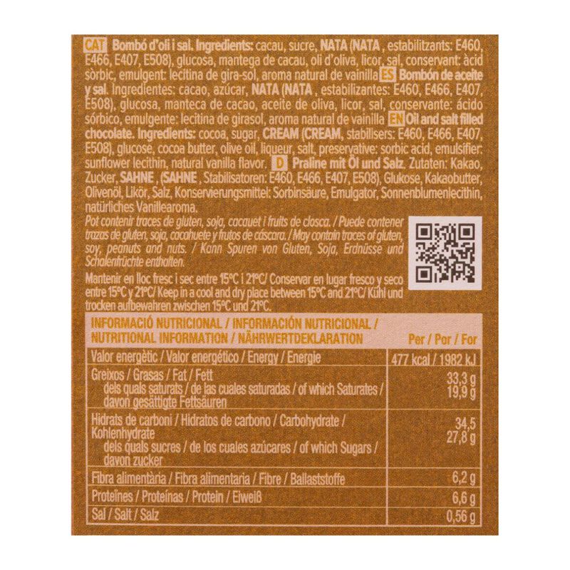 Bombón de chocolate con aceite y sal Blanxart 70g 