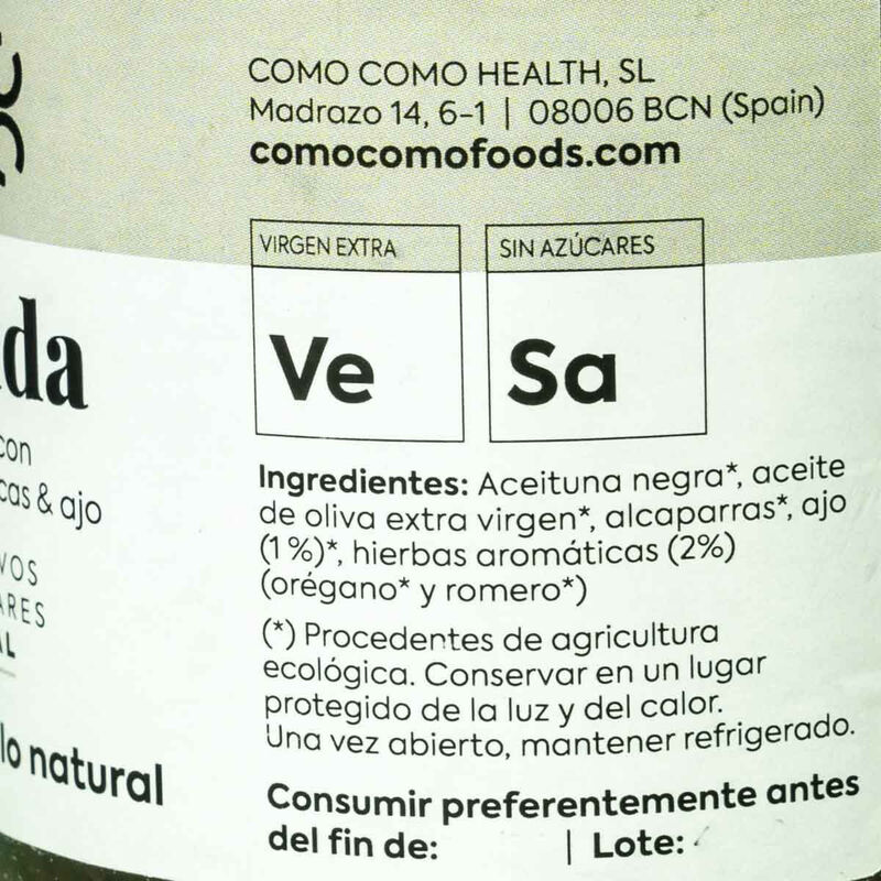 Olivada ecològica amb herbes aromàtiques Como Como Foods 190g 
