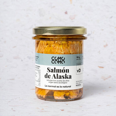 Salmó salvatge d'Alaska en oli verge extra ecològic Como Como Foods 135g 