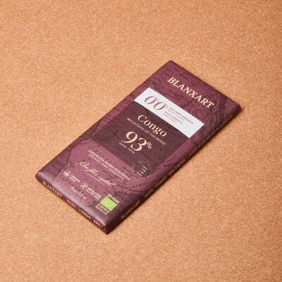 Xocolata negra Congo 93% sense sucre ecològica Blanxart 75g 