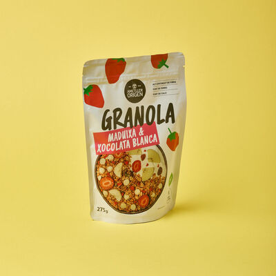 Granola de fresa y chocolate blanco ecológica Ametler Origen 275g 
