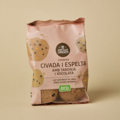 Cookies de avena y espelta naranja ecológicas Ametller Origen 130g 
