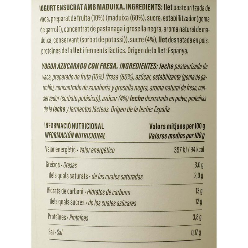 Iogurt cremós de maduixa Ametller Origen 500g 