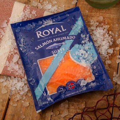 Salmó fumat baix en sal Royal 80g 