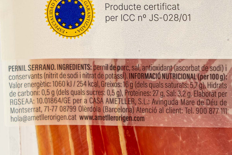 Jamón serrano Essencials 80g 