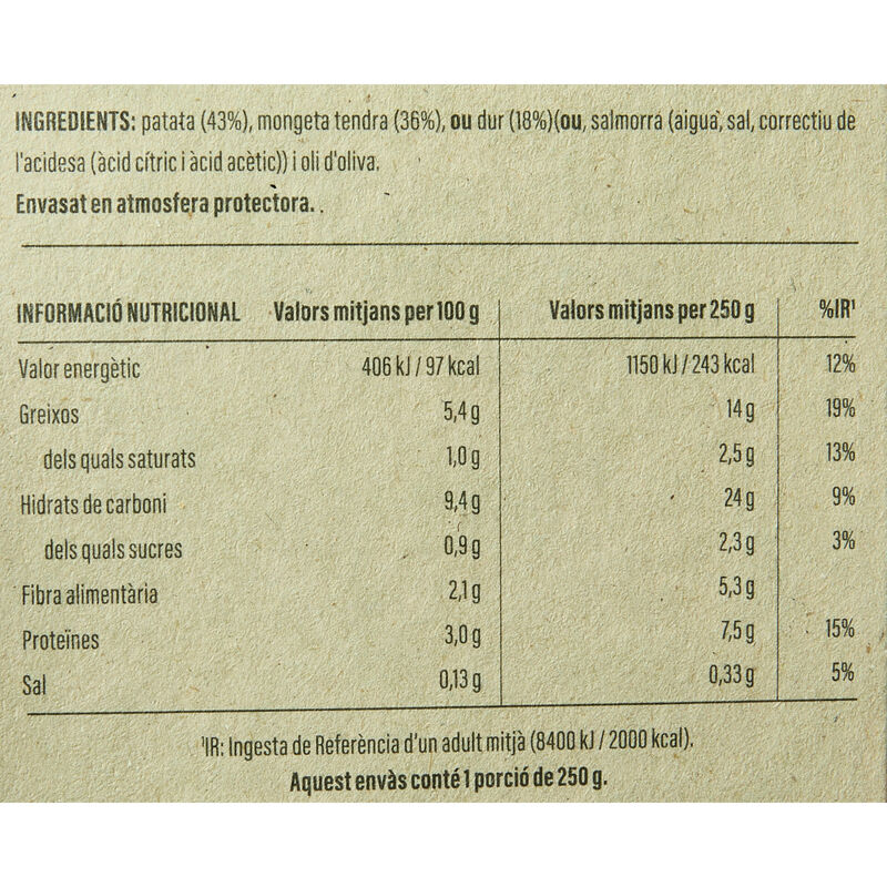 Judías tiernas con patata y huevo duro Ametller Origen 250g