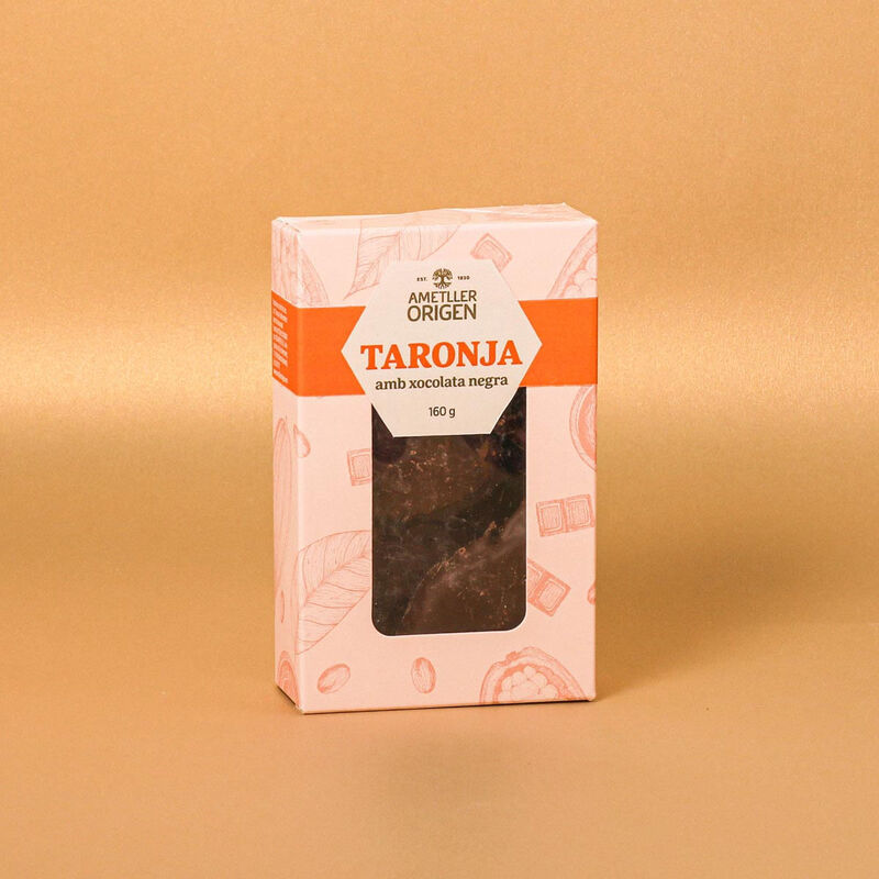 Taronja confitada amb xocolata negra Ametller Origen 160g 