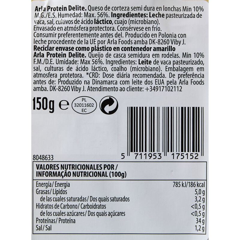 Formatge protein llescat Arla 150 g 