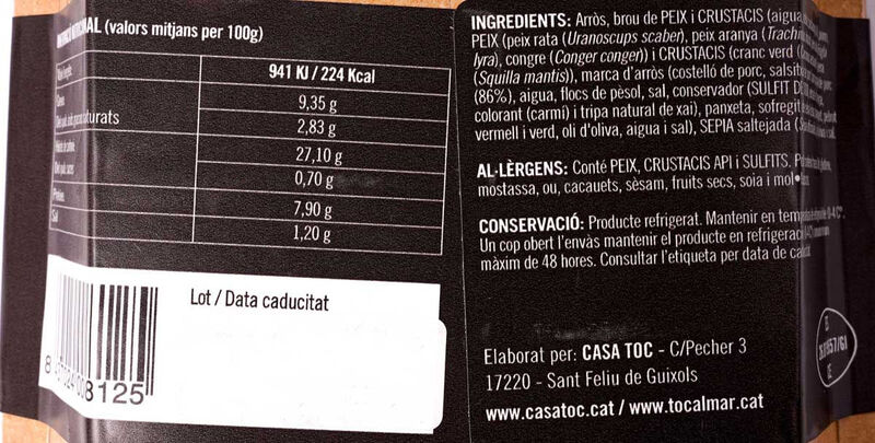 Paella al mar Casa Toc 275 g 