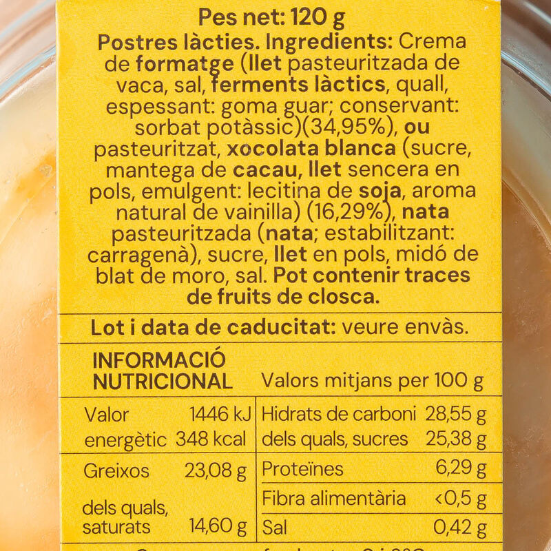 Magma cheesecake blanc Postres Masgrau 120g 