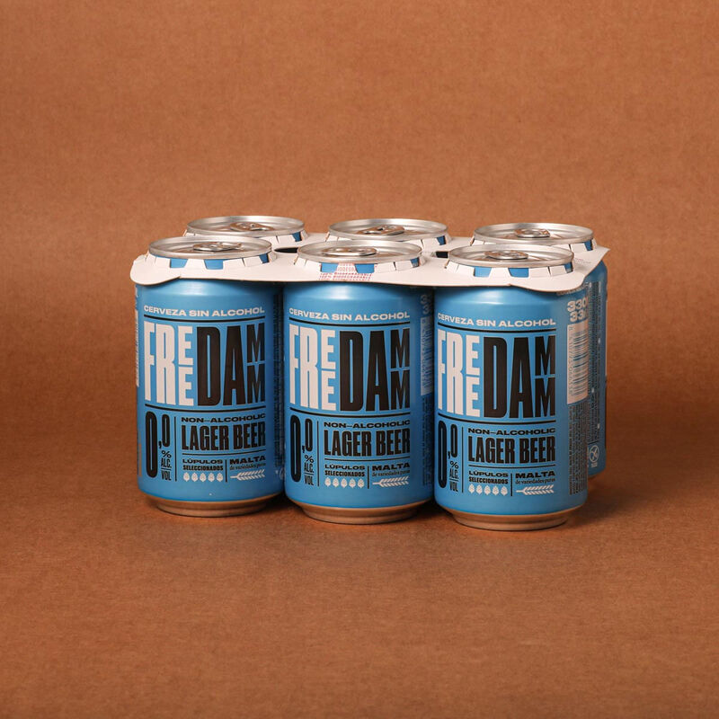 Cerveza en lata Free DAMM 33cl - pack 6uds. 