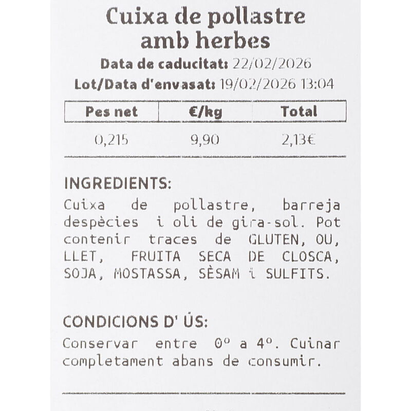 Muslo de pollo con hierbas provenzales Ametller Origen 
