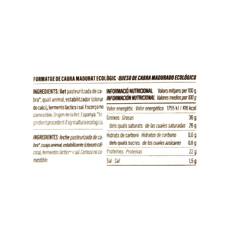Queso de cabra ecológico Ametller Origen by Arnall