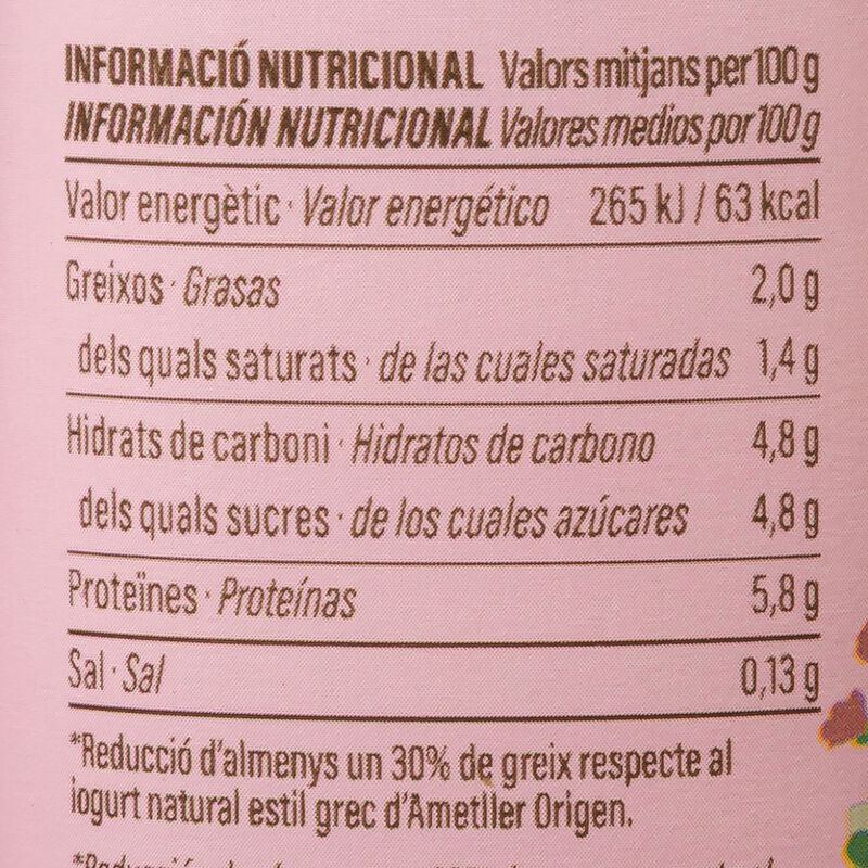 Yogur griego natural ligero Ametller Origen 125g - 4uds. 