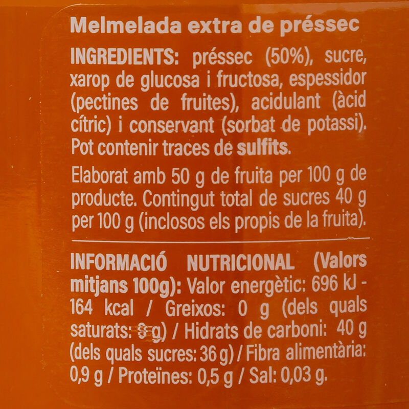 Melmelada extra de préssec Essencials 340g 