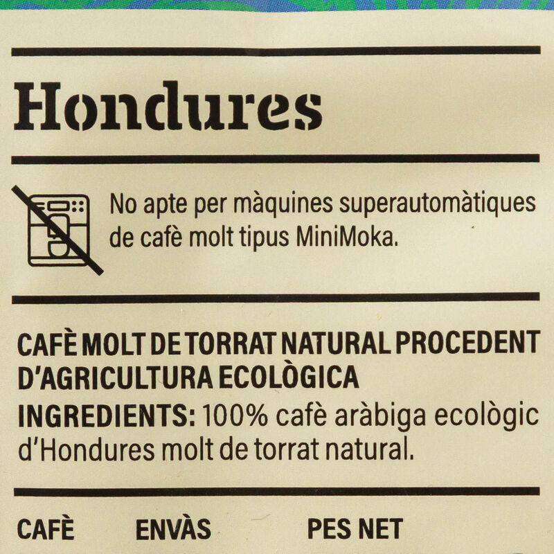 Café molido 100% ecológico Honduras Ametller Origen 250g