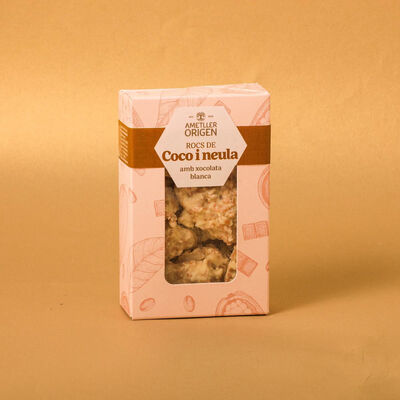Rocs amb neules, coco i xocolata blanca Ametller Origen 140g 