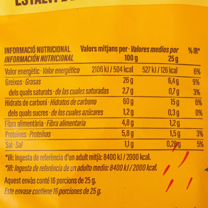 "Natxos" de blat de moro amb sal format XXL Ametller Origen  400g 