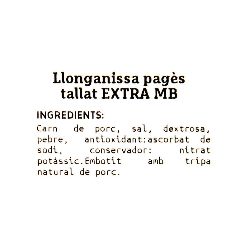 Longaniza de payés cortada extra Ametller Origen by Arnall