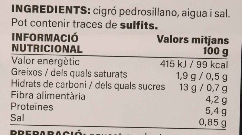 Cigró cuit pedrosillano Ametller Origen 400g 