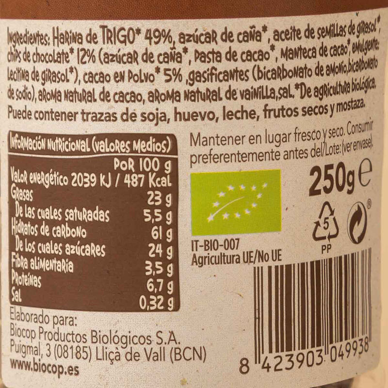 Galleta de cacao y chocolate BIOCOP 250g