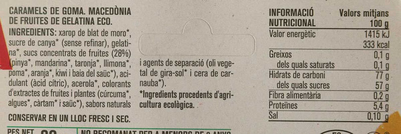 Macedònia fruites ecològiques Ametller Origen 80g 