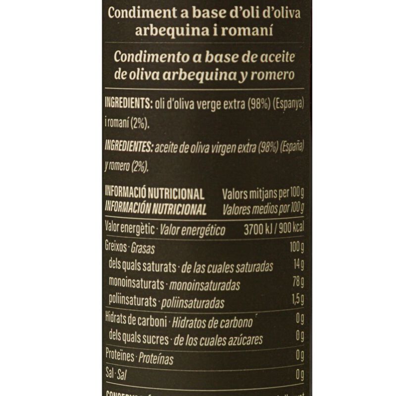 Oli d'oliva amb romaní Ametller Origen 100ml 