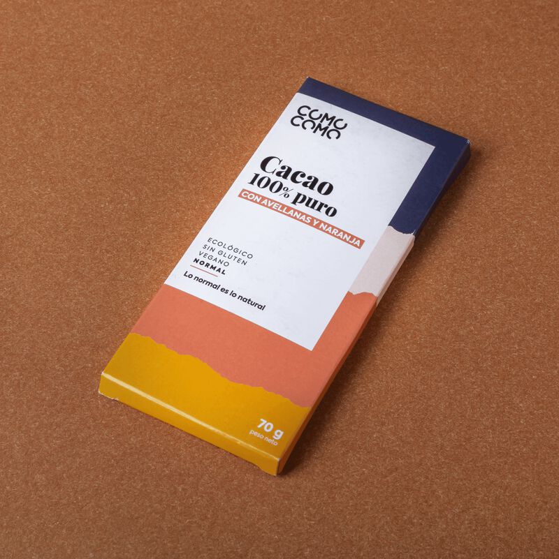 Chocolate con avellanas y naranja Como Como 70g 