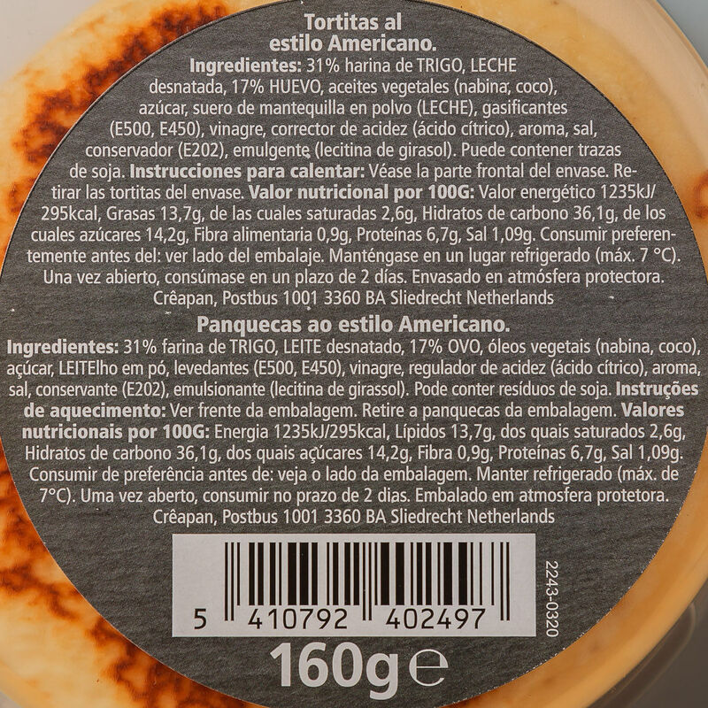 Tortites americanes Creapan 160g 