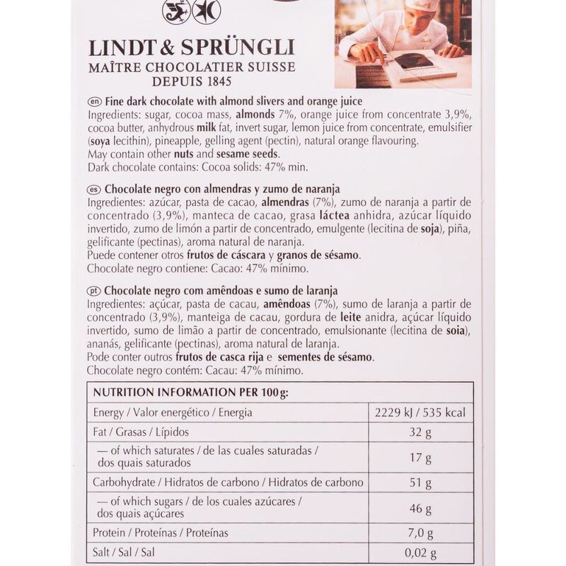Chocolate naranja Lindt Excellence 100g