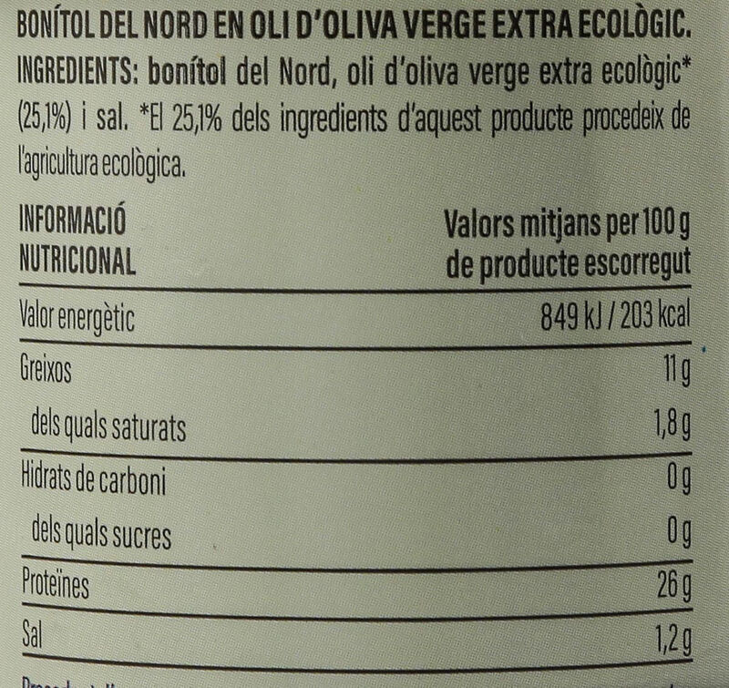 Bonítol en oli d´oliva extra ecològic Ametller Origen 140 g 