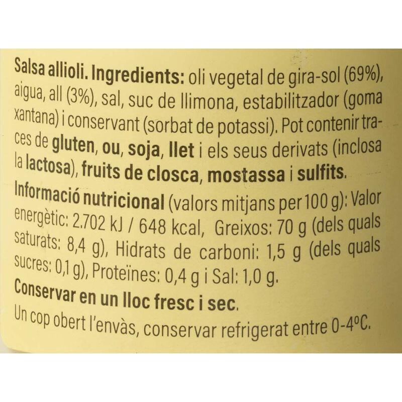 Salsa alioli Ametller Origen 180g 